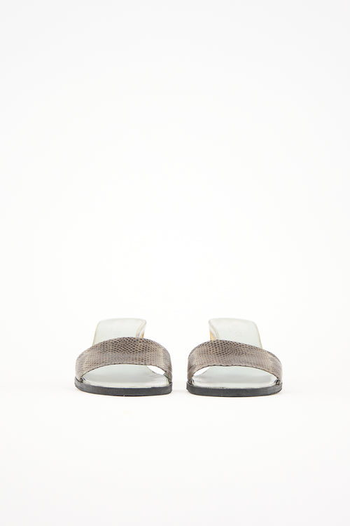 Gucci Embossed Leather Sandal