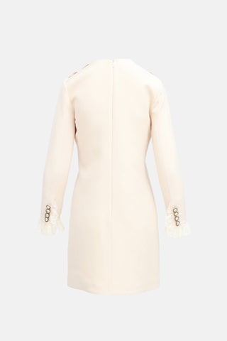 Gucci Embroidered GG Pearl Shift Dress
