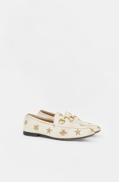 Gucci Embroidered Leather Jordaan Loafer