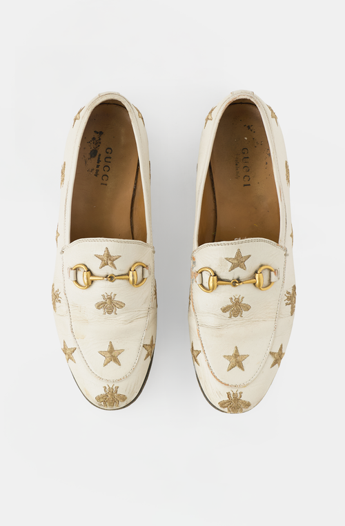 Gucci Embroidered Leather Jordaan Loafer
