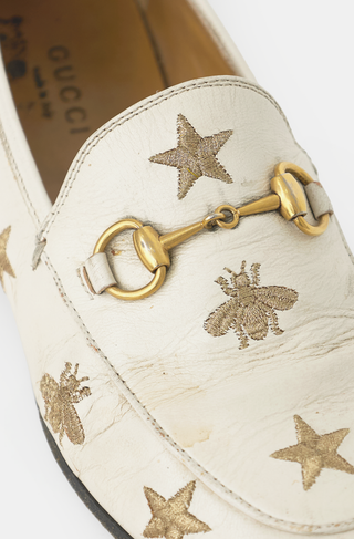 Gucci Embroidered Leather Jordaan Loafer