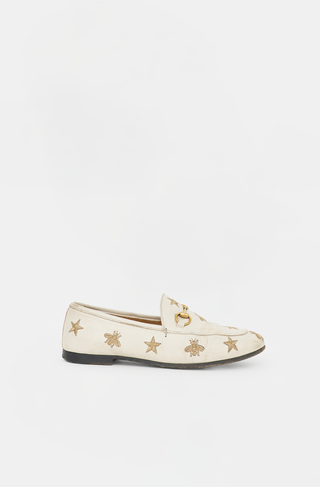 Gucci Embroidered Leather Jordaan Loafer