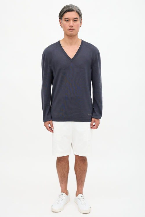 Gucci Embroidered V-Neck Sweater