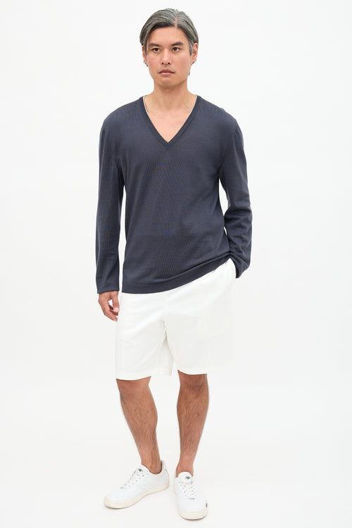 Gucci Embroidered V-Neck Sweater