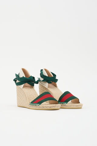 Gucci Lilibeth Web Espadrille Sandal