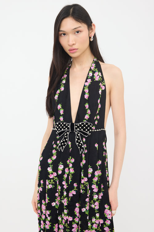 Gucci FW 2017 Floral Brocade Halter Dress