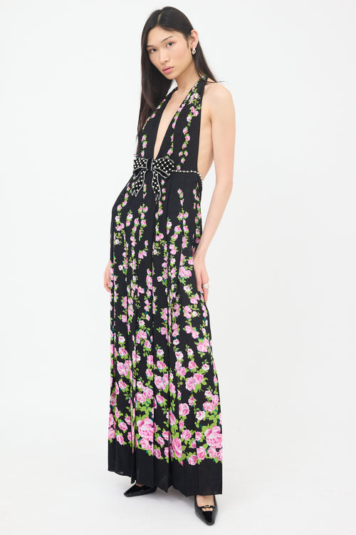 Gucci FW 2017 Floral Brocade Halter Dress