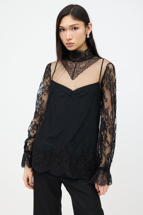 Gucci FW 2022 Tulle & Lace Top