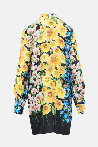 Gucci FW 2017 Silk Satin Floral Dress