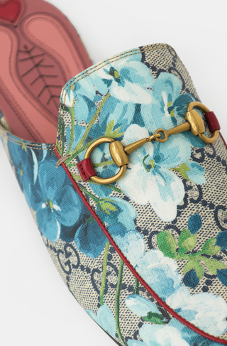 Gucci Coated Canvas Floral GG Princetown Mule