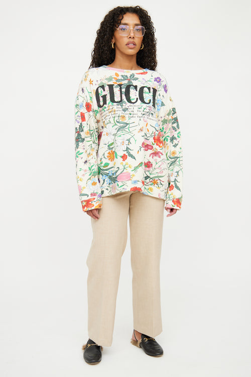 Gucci Multi Colour Floral Graphic Top