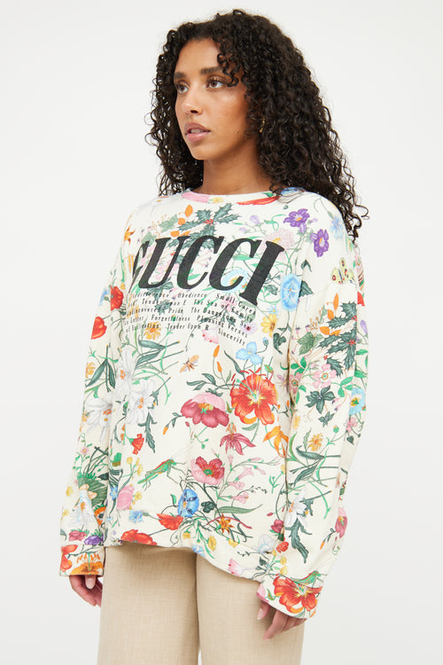 Gucci Multi Colour Floral Graphic Top