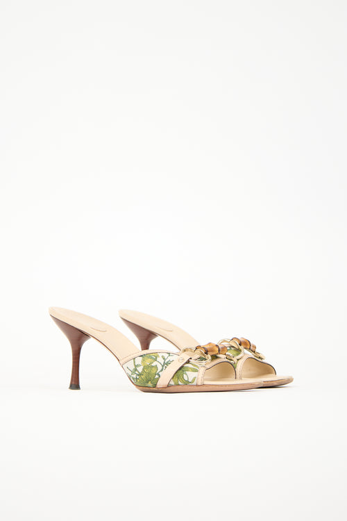 Gucci Floral Bamboo Mule