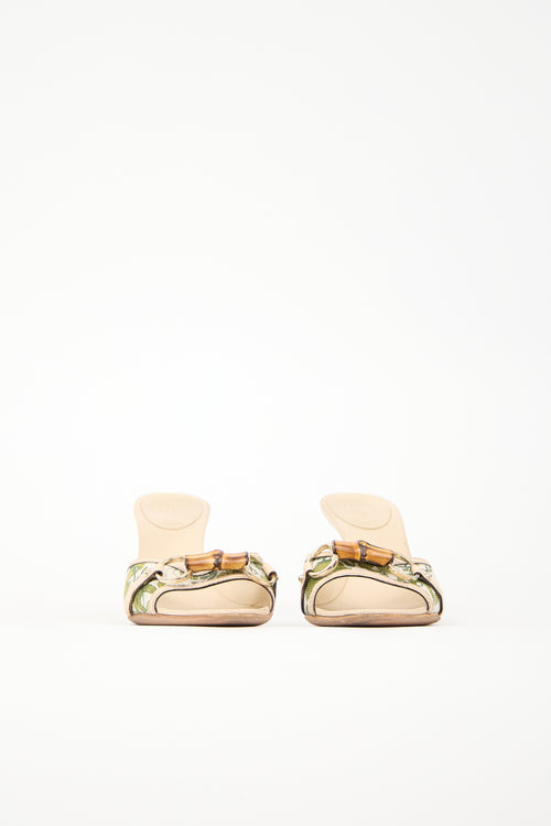 Gucci Floral Bamboo Mule