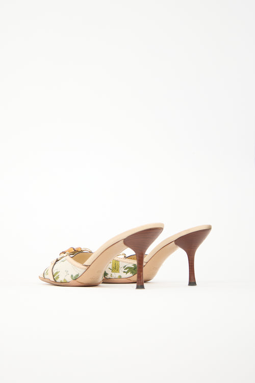 Gucci Floral Bamboo Mule