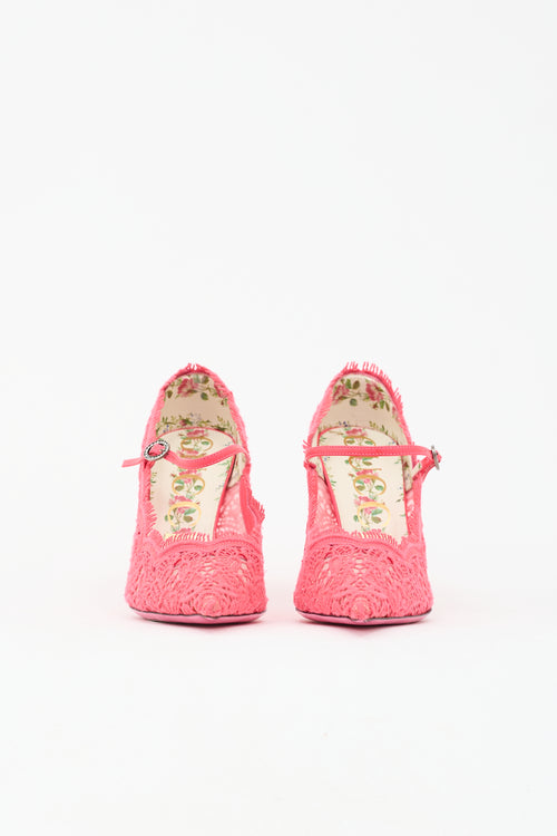 Gucci Fluorescent Lace Virginia Pump
