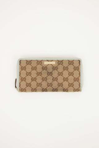 Gucci Beige GG Canvas Long Zipper Wallet