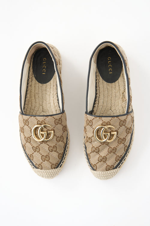 Gucci GG Canvas Marmont Espadrille Flat