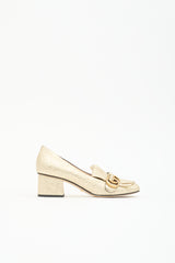 Gucci Metallic Leather GG Loafer Pump