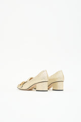 Gucci Metallic Leather GG Loafer Pump