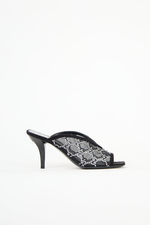 Gucci GG Mesh Embellished Mule
