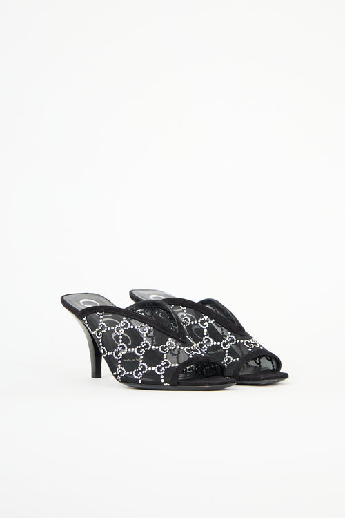 Gucci GG Mesh Embellished Mule