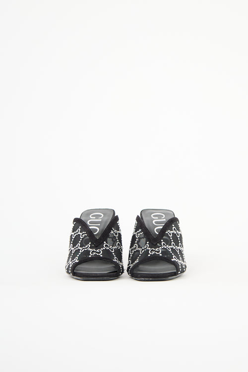 Gucci GG Mesh Embellished Mule