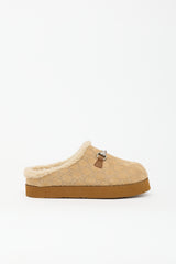 Gucci GG Shearling Platform Mule