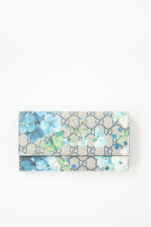 Gucci GG Supreme Blooms Long Wallet
