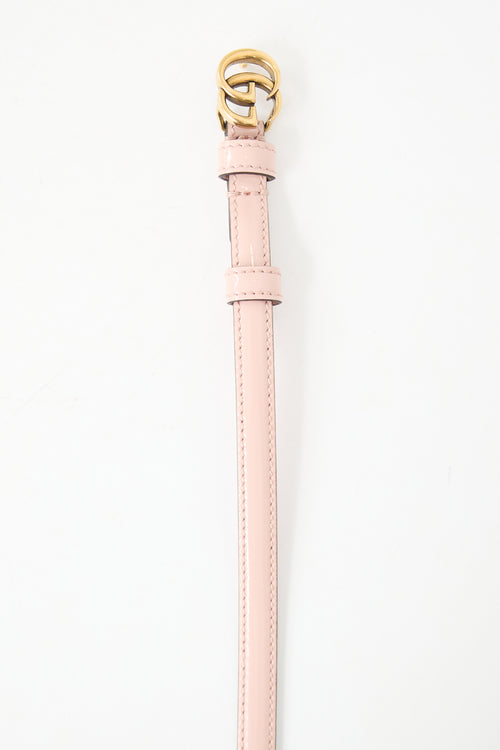 Gucci Patent Marmont GG Thin Belt