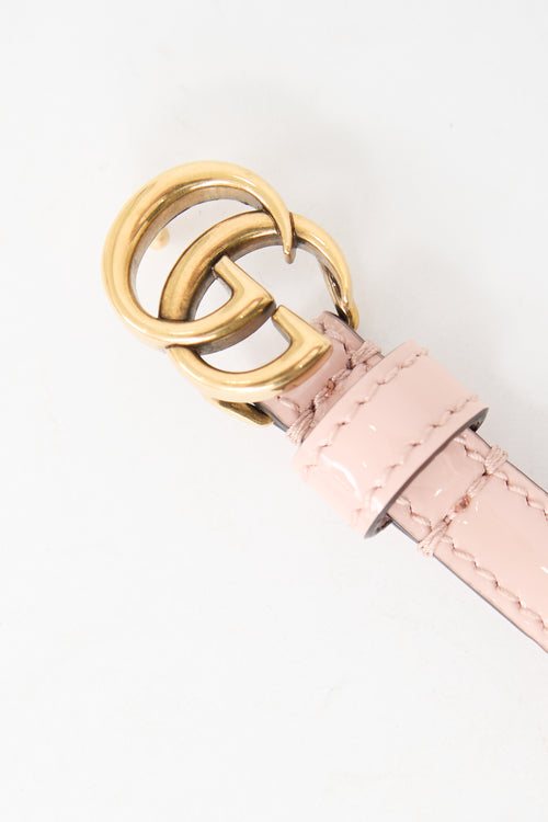 Gucci Patent Marmont GG Thin Belt
