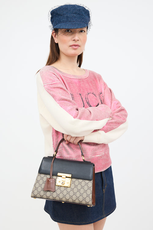 GG Supreme Monogram Padlock Bag