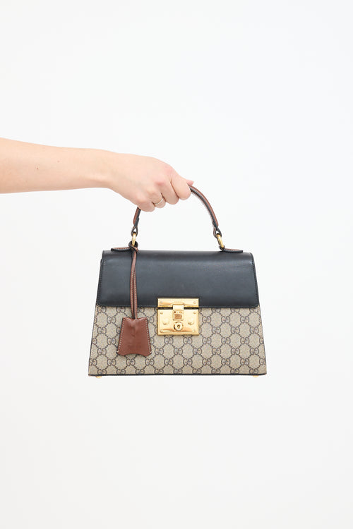 GG Supreme Monogram Padlock Bag