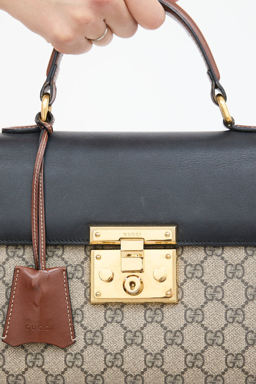 GG Supreme Monogram Padlock Bag