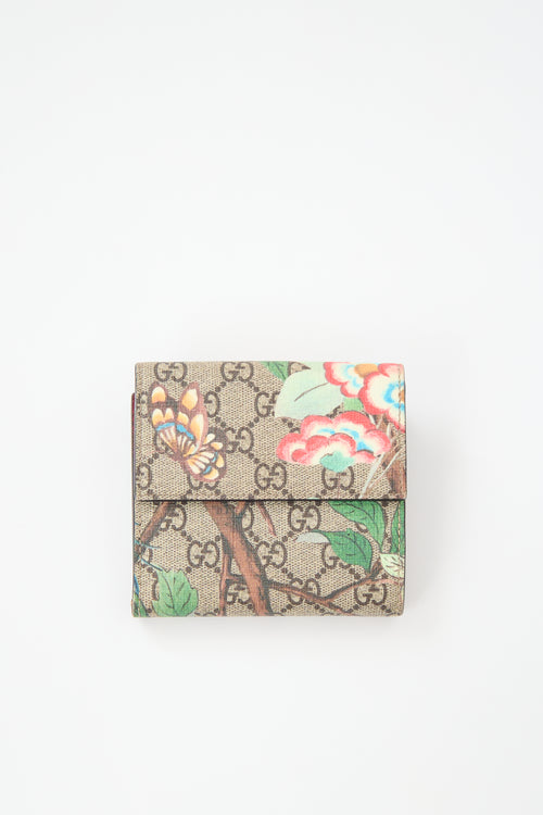 Gucci GG Supreme Tian French Flap Wallet