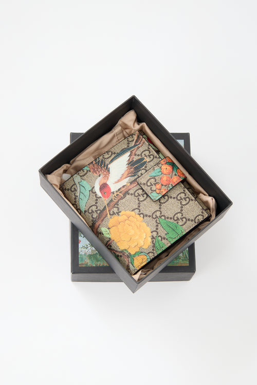 Gucci GG Supreme Tian French Flap Wallet