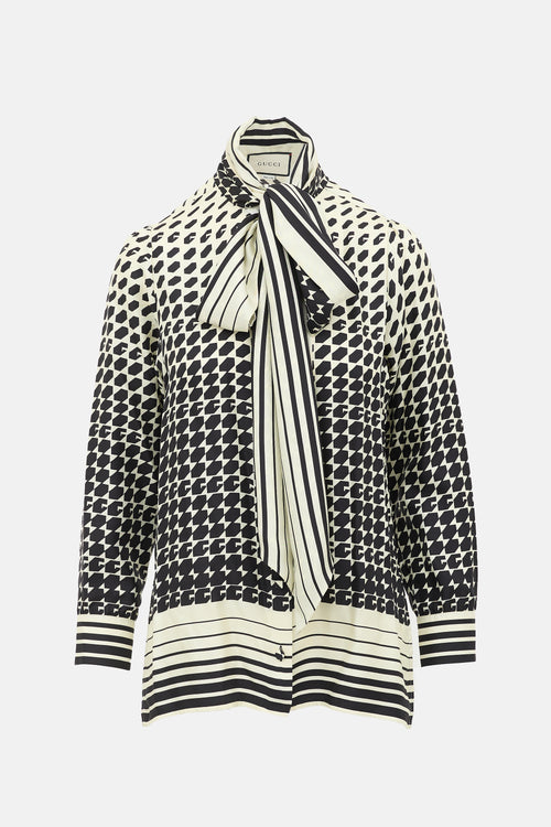 Gucci G Geometric Print Blouse