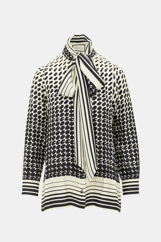 Gucci G Geometric Print Blouse