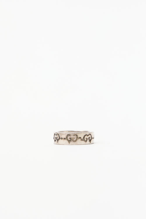 Gucci Ghost Sterling Silver GG Ring