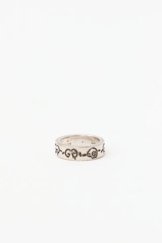 Gucci Ghost Sterling Silver GG Ring