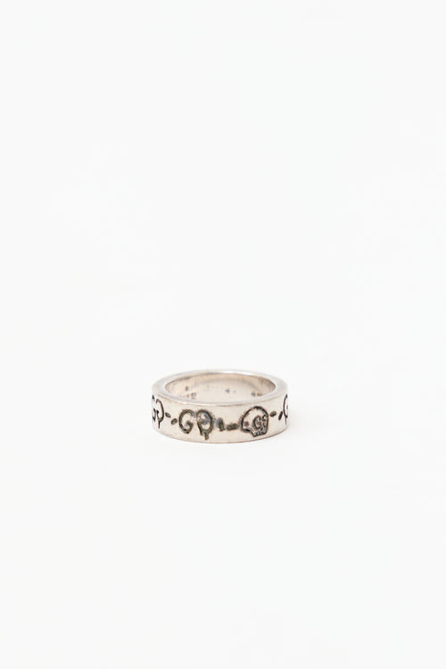 Gucci Ghost Sterling Silver GG Ring