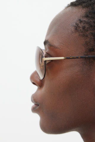 Gucci Gold & Brown GG1889S Aviator Sunglasses