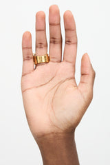 Gucci Gold Crystal Heart GG Ring