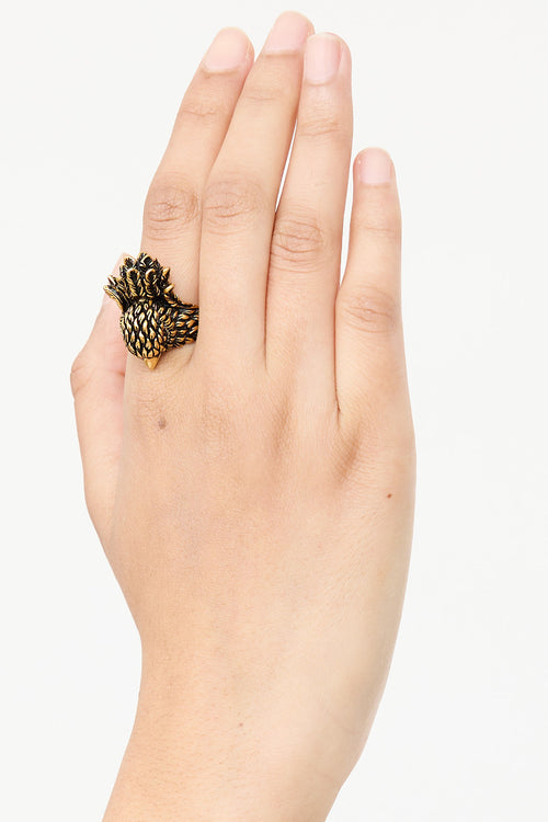 Gucci Gold Tone Metal Ring