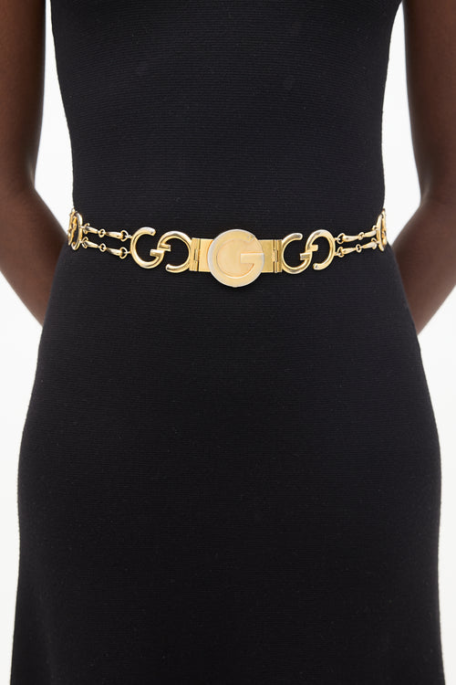 Gucci Gold GG Chain Link Belt