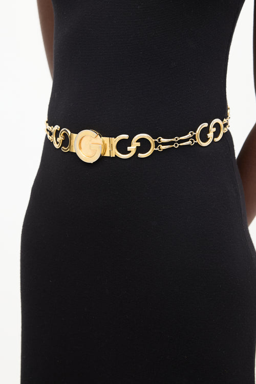 Gucci Gold GG Chain Link Belt