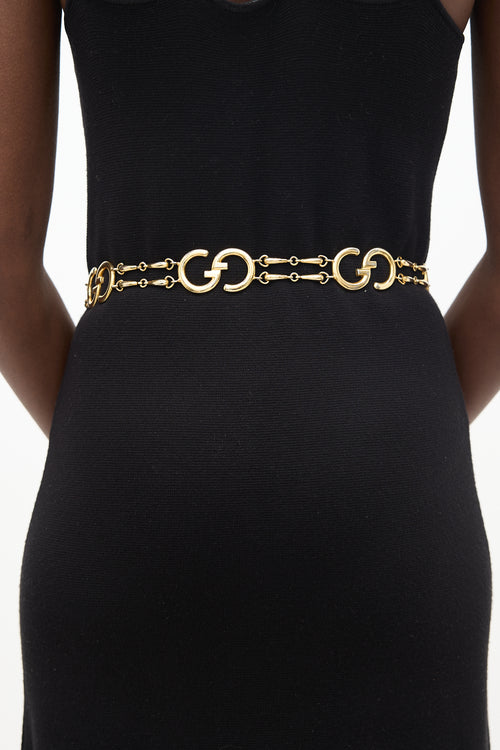 Gucci Gold GG Chain Link Belt