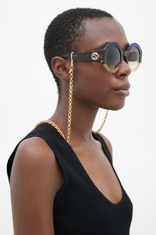 Gucci Gold GG Glasses Chain