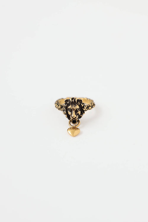 Gucci Lion Knocker Heart Ring