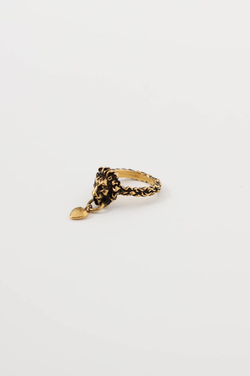 Gucci Lion Knocker Heart Ring